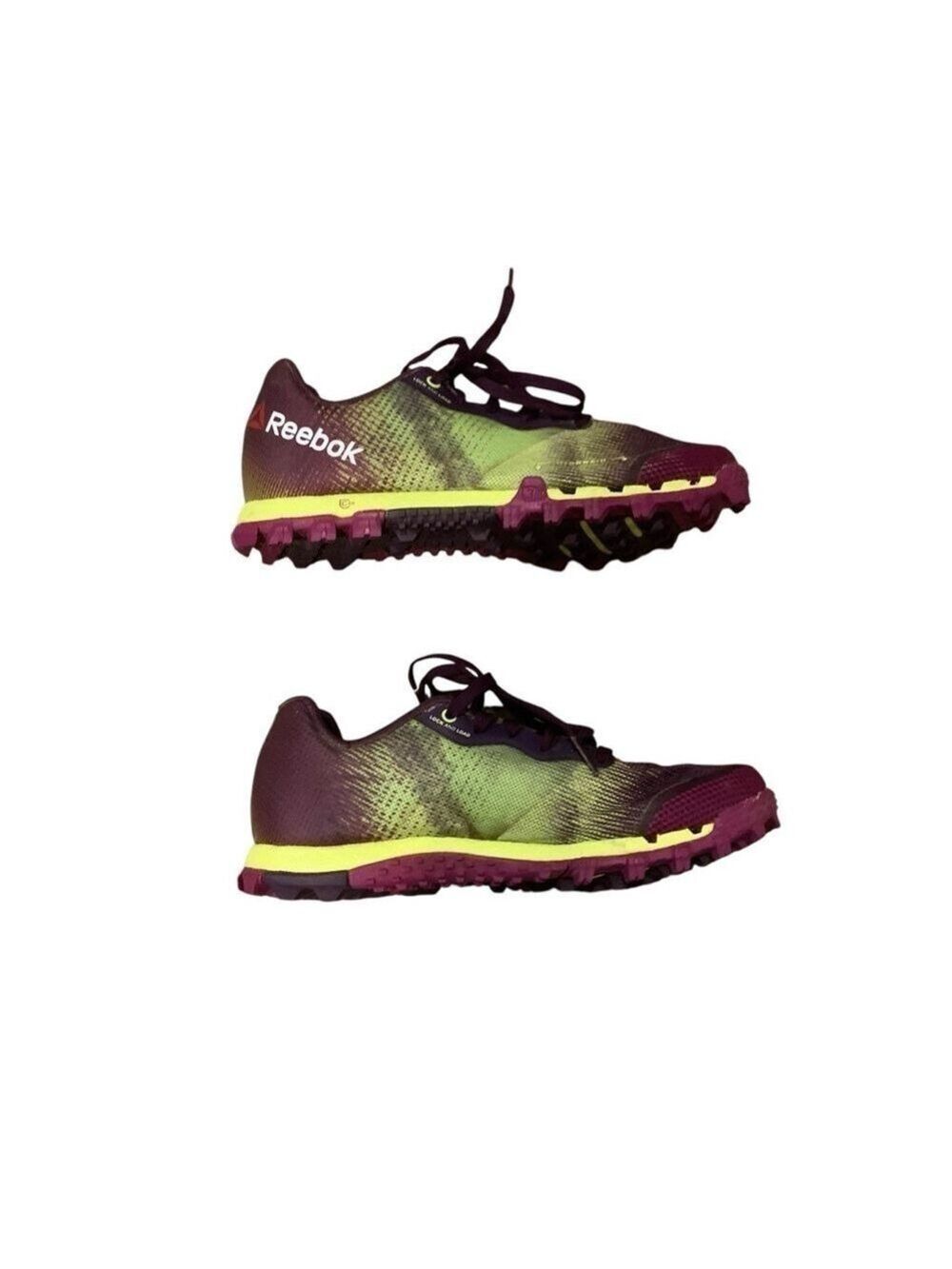 REEBOK All Terrain 2.0 Purple and Yellow Running Shoes size 5